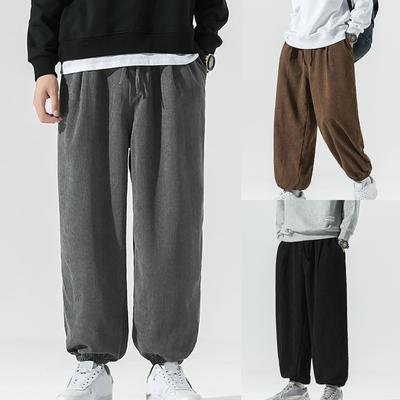 Calças masculinas, calças de veludo retrô japonesas masculinas, shorts casuais soltos, calças de segurança no trabalho