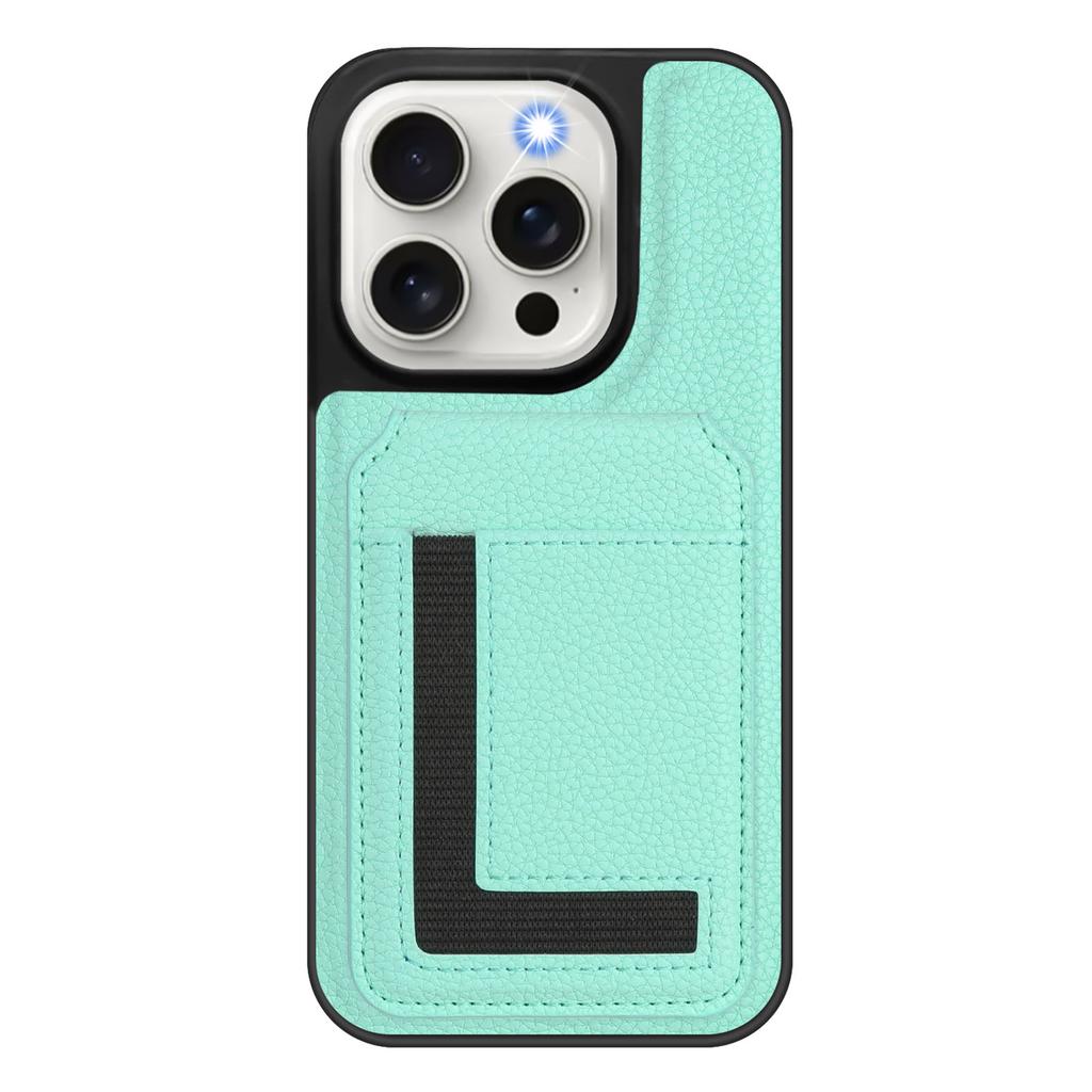For iPhone 15 Pro Magnetic Case TPU + PU Leather Phone Back Cover with Detachable Card Holder