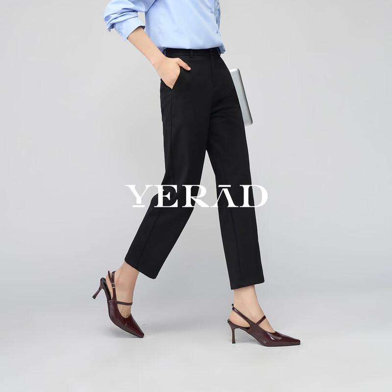 Yalida Women s High-Waist Slim-Fit Cropped Black Suit Pants 26