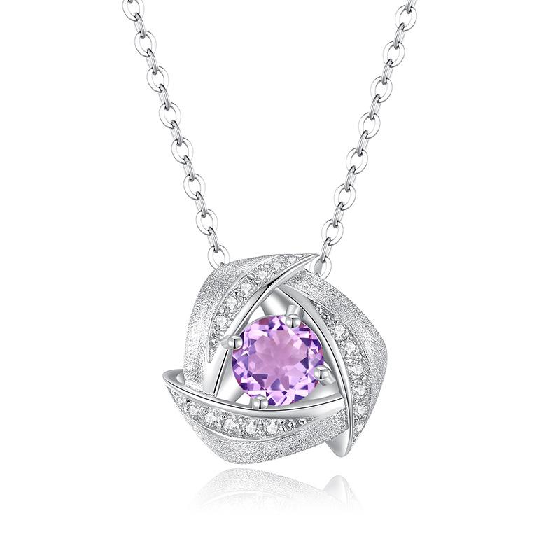 S925 Silver Star Jewelry Set, Natural Crystal Necklace Ring Earrings for Women