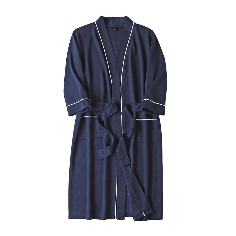 Accappatoi Waffle per Coppia Primavera/Estate: Pigiama Yukata Taglie Forti da Uomo e da Donna, Ampio, Assorbente, Traspirante per Tutte le Stagioni.