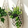 1PC Macrame Plant Hanger Handmade Breathable Storage Net Woven Plant Basket For Living Room Dorm Farmhouse Indoor Outdoor Garden