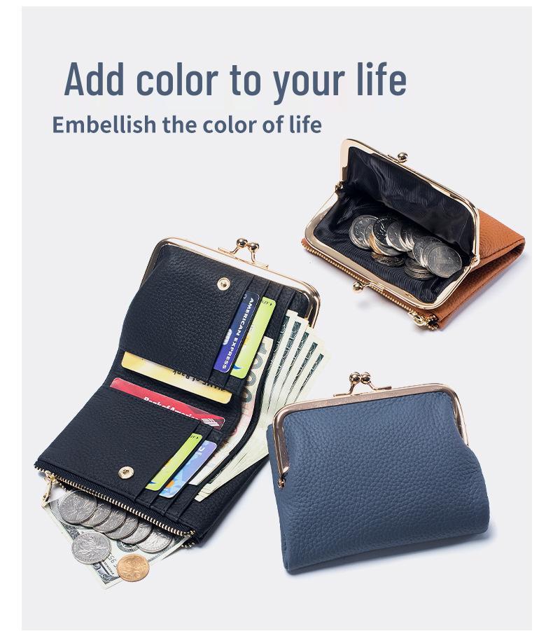 European & American Style Women's Genuine Leather Clutch Wallet - Multifunctional Coin Purse and Card Holder