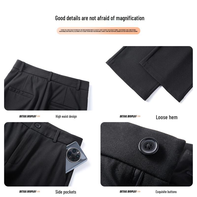 Women's High-Waist Slim Straight Commuter Cigarette Pants