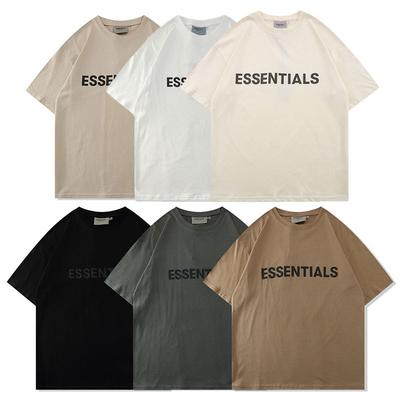 Essentials T Shirt for Pressed Glue Letters Loose Round Neck High Street Fashion Men and Women Short Sleeves T-shirts