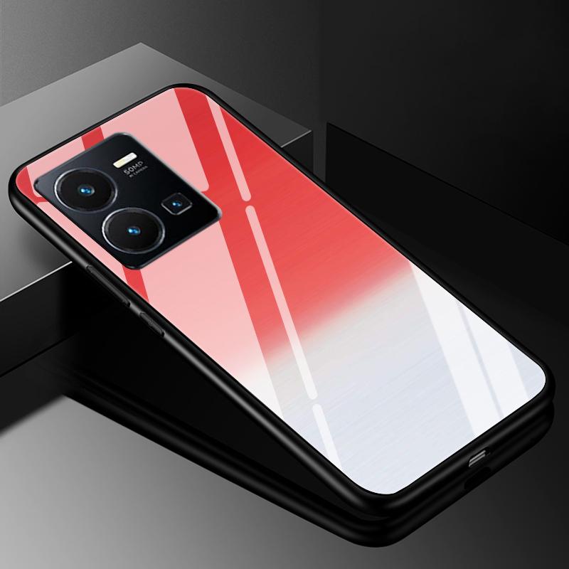 For VIVO Y35 2022 Case Cover Tempered Glass Cases for Vivo V21 5G 4G V21E Y11S Y12S Y20S V20 SE Y03 V2022 V2023 Hard Back Bumper