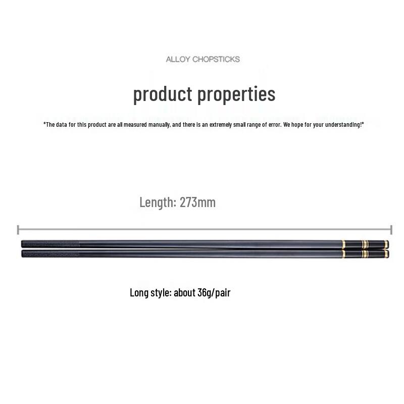 Customer Many 273mm Alloy Chopsticks - 10 Pairs
