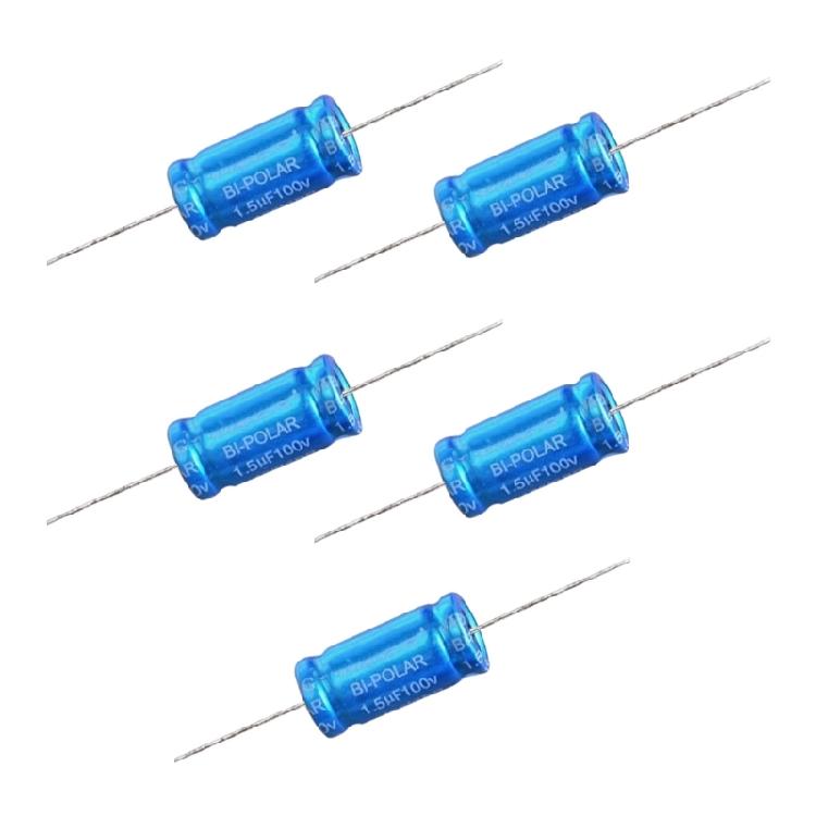 5PCS 100V Capacitors 1.5-15uF Multiple Specification Horizontal Nonpolarity Capacitors for Midrange Loudspeakers