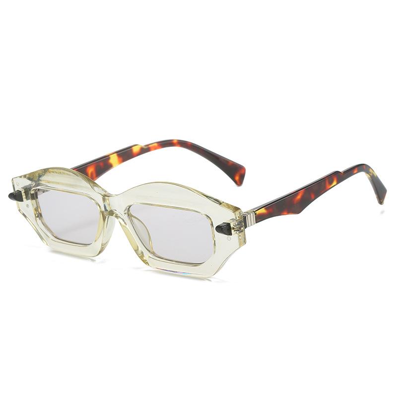 Personality Internet Celebrity Sunglasses Hip-hop New Color-blocking Colorful Couple Sunglasses Women 3954