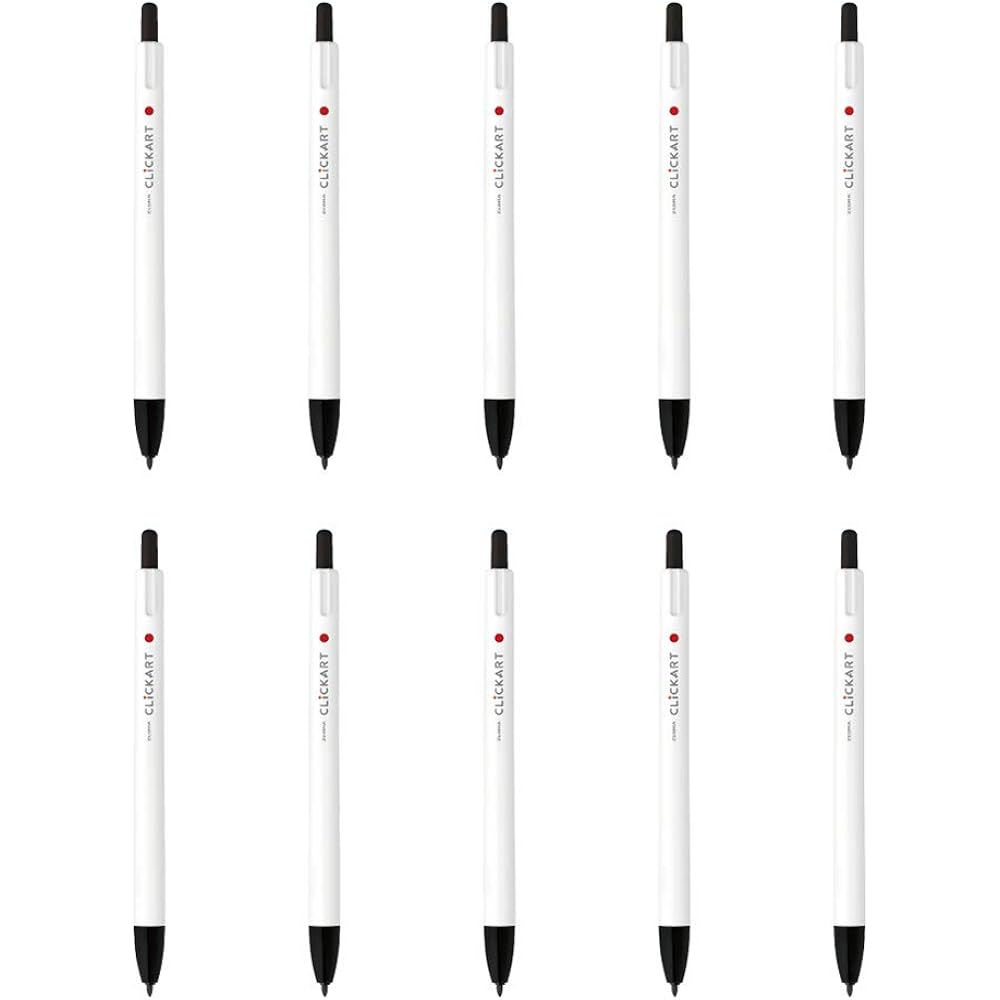 Zebra Water-based Pen, Clickart, Black, 10 Pens, B-WYSS22-BK