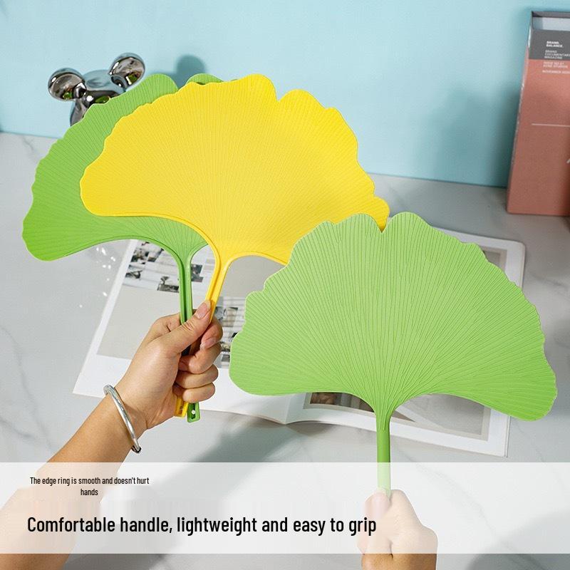 Ginkgo Leaf Shaped Durable Summer Fan: Thick, Cool, and Drop-proof Design.