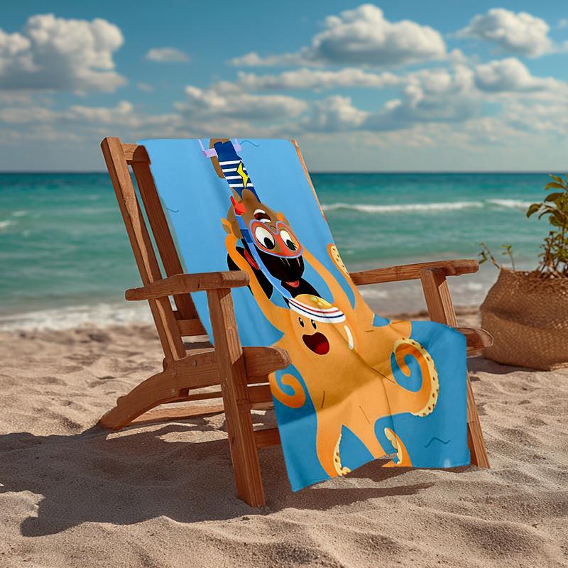 Ultra-Soft Beach Towel with Yakka Dee Theme,Ideal for Pool - Camping, Diving - Perfect Travel Essential, Vibrant Beach Towel.