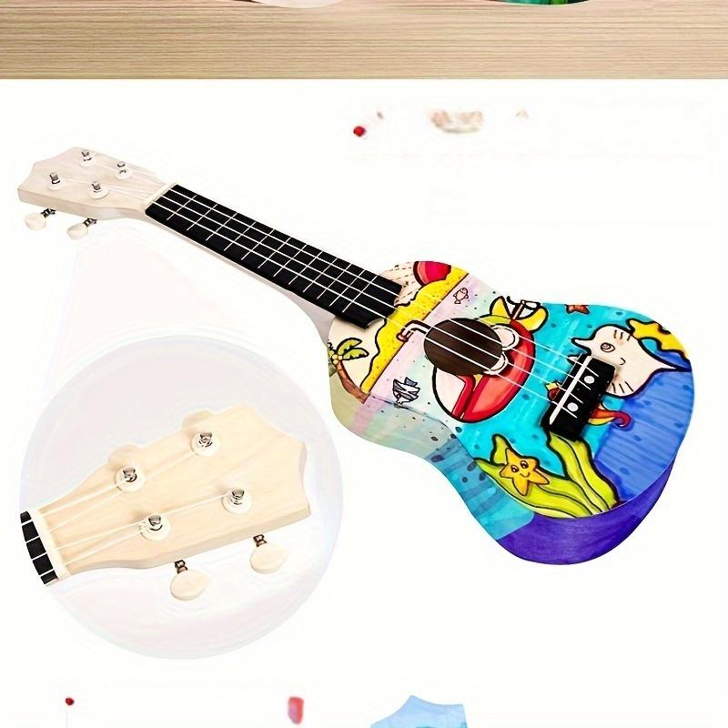Kit de ukulele de bricolaj - 1 buc. Construieste-ti propriul kit de chitara cu panouri din lemn laminat si spate, cadou pentru decorarea dormitorului si cadouri de sarbatori