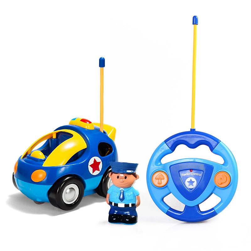 

Jakmean Cartoon Remote Control Car Police Car With Colorful Lights And Music For Kids