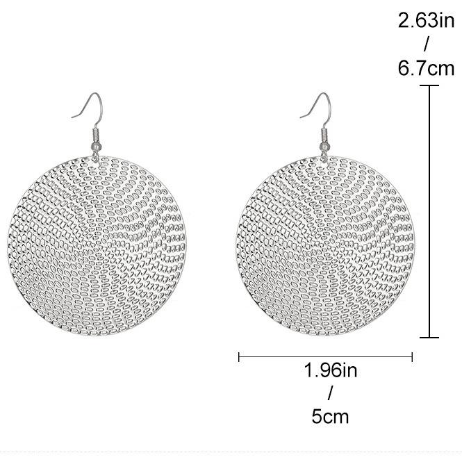 Disc large earrings European and American geometric ear hooks fashion exaggerated versatile earrings earrings