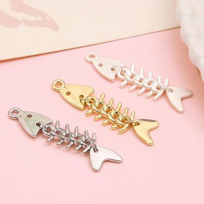 48mm Zinc Alloy Metal Fish Charm Penant for Necklace Keychain DIY Jewelry Craft Making Accessories