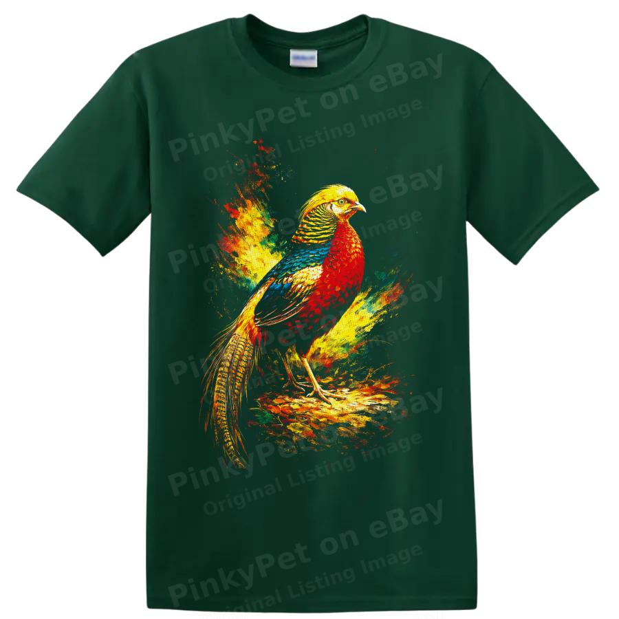 Colorful Bird T Shirt Vivid Tropical Feather Paint Splash Graphic Art Print Tee