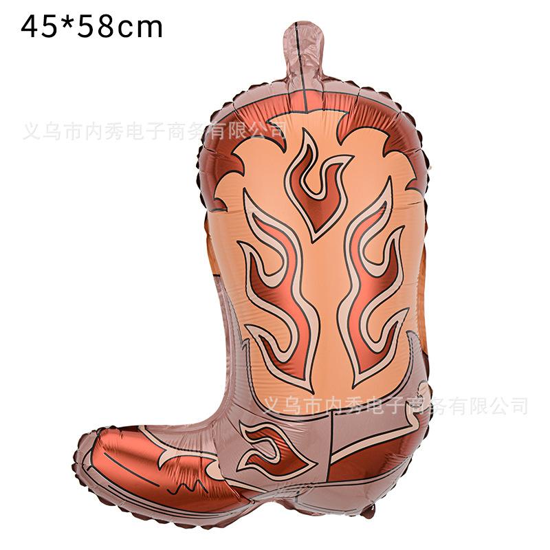 Horse Racing Festival Themed Balloon Party Stallion Western Cowboy Festival Boots Hat Horseshoe Aluminum Film Balloon Scene Decoration