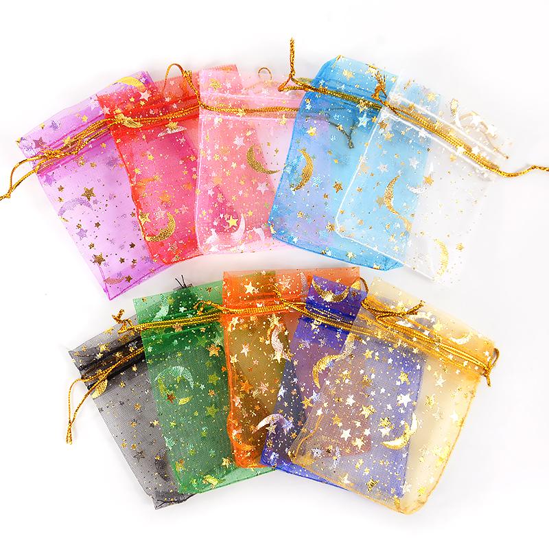 50 Stück Mond Stern Kordelzug Organzabeutel Ramadan Dekoration Eid Mubarak Geschenkverpackung Anhänger Schmuckbeutel Hochzeitsfeier Zubehör