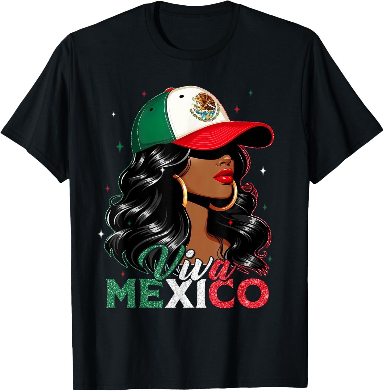 Viva Mexico Mexican Flag Independence Day Shirts Women Girls unisex T-Shirt Mens Womens Tees Top S