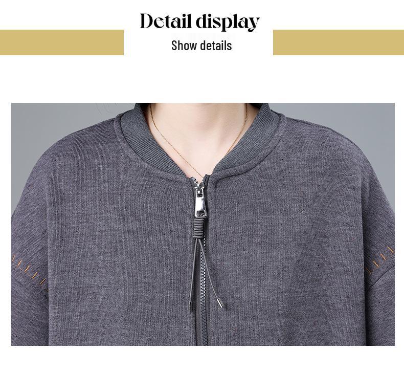 Middle-aged Women's Casual Baseball Jacket - 2025 Spring/Autumn New Style