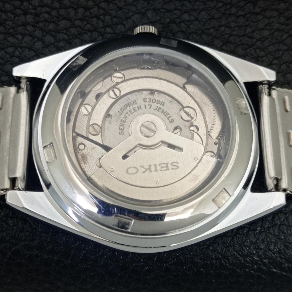 JAPAN VINTAGE REFURBISHED SEIKO 5 AUTOMATIC 6309A MENS BLACK WATCH a442147-4