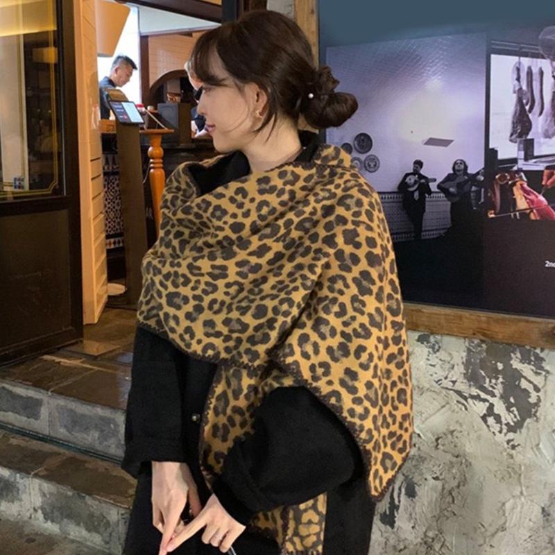 Elegant Leopard Print Long Neckerchief Casual Wear Scarf Hiphop Scarves for Casual Wear