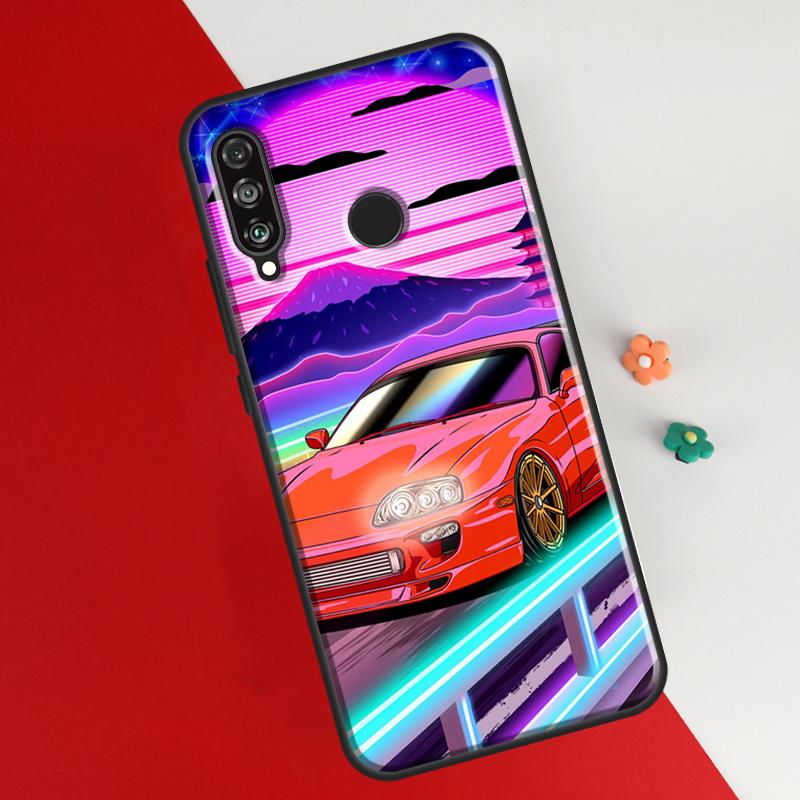 Tokyo JDM Drift Sports Car Cover For Huawei P30 Pro P50 P20 P40 Lite P Smart 2021 Nova 5T Case For Honor 50 8X 10i