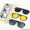 A New Set Of Magnetic Clip-On Design Fashion Sunglasses 1 Frame And 3Interchangeable Lenses Unisex New Circle Glasses Set