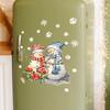 Cartoon Snowman Shopwindow Decals Snowflake Gift Box Xmas Static Sticker  Christmas