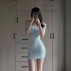 Désir pur sexy épaule dénudée Fille épice taille cintrée jupe hanches été nouvelle boîte de nuit désir pur mode jupe courte marée féminine
