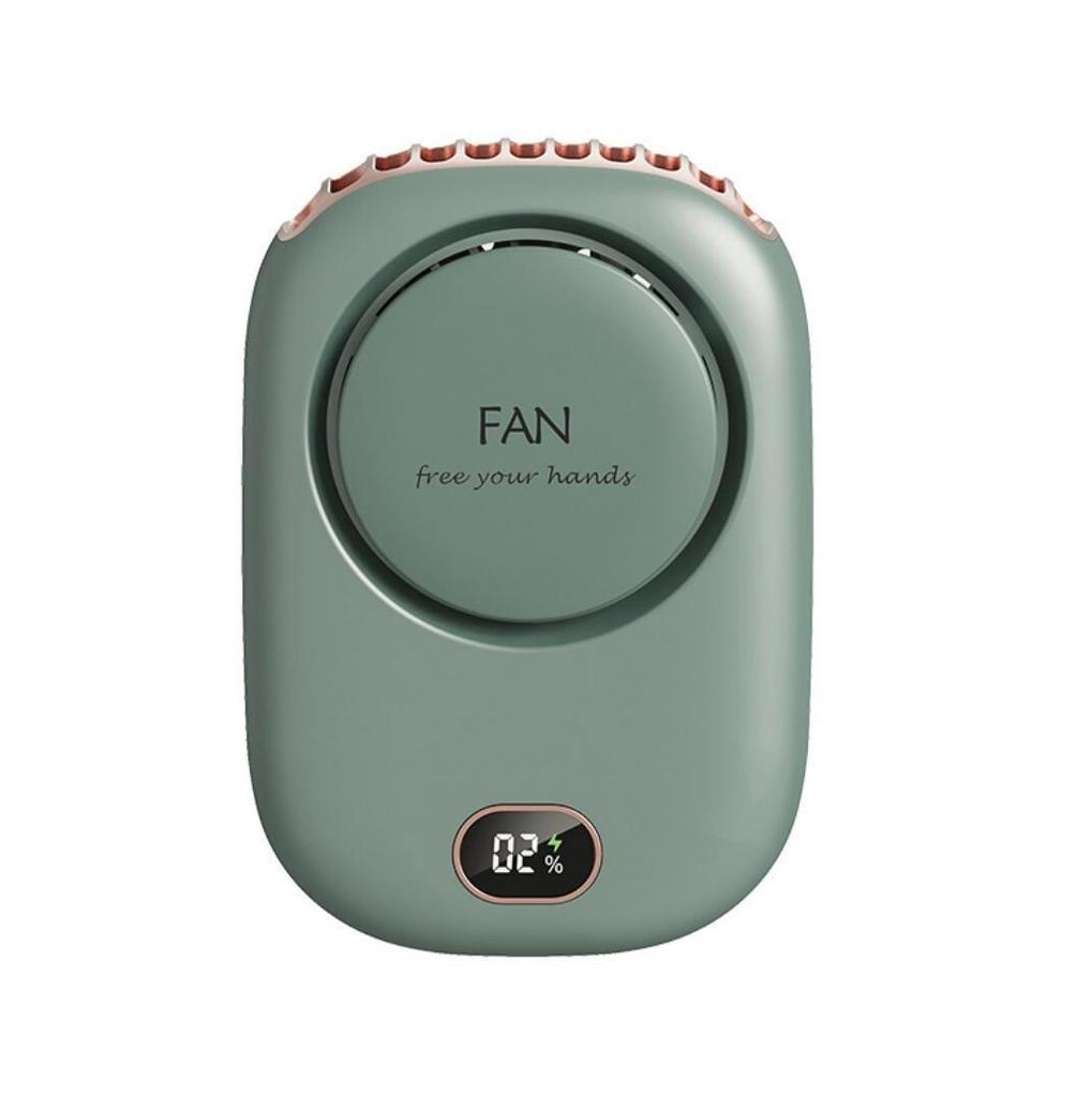 New Mini display neck fan Outdoor portable handheld creative usb charging small fan can stand on the desktop