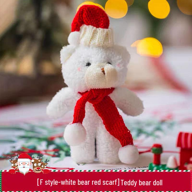 Christmas Floral Teddy Bear Scarf Pendant - Cute DIY Apparel Gift