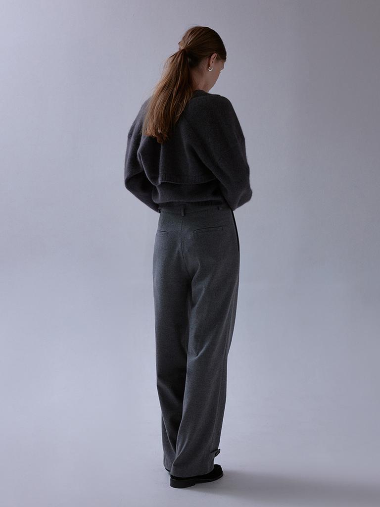 Deomiteun Mod Wool Button Pants (Charcoal)