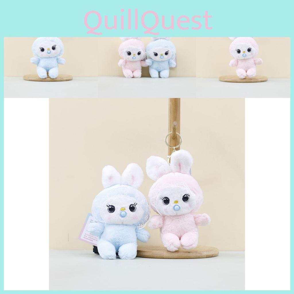 Cute Cartoon Bunny Plush Doll Soft Material Charming Keychain Gift Accessory