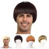 Parrucca Sintetica Capelli Corti Taglio a Ciotola Castano Biondo Anime Retrò Parrucca Fungo Cosplay Parrucca Gioco di Ruolo