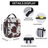 Brown White Cowhide Pattern Insulated Lunch Bag for Kids School Cooler Thermal Food Box Tote Portable Lunch Boxes Container