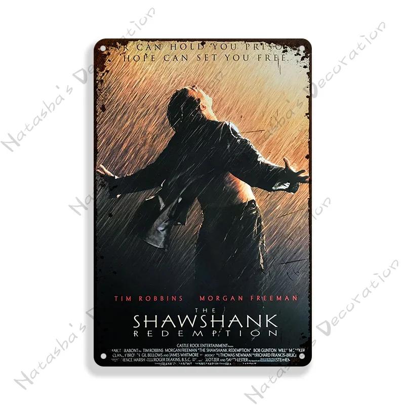 1994 American Movie The Shawshank Redemption Wall Plate Vintage Metal Plaque Metal Tin Sign Home Club Metal Signs Wall Decor