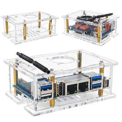 Para Orange Pi RV2 Caixa Acrílica Transparente Caixa Protetora Concha Ventoinha de Refrigeração Dissipadores de Calor de Cobre Opcional Para Placa Orange Pi RV2