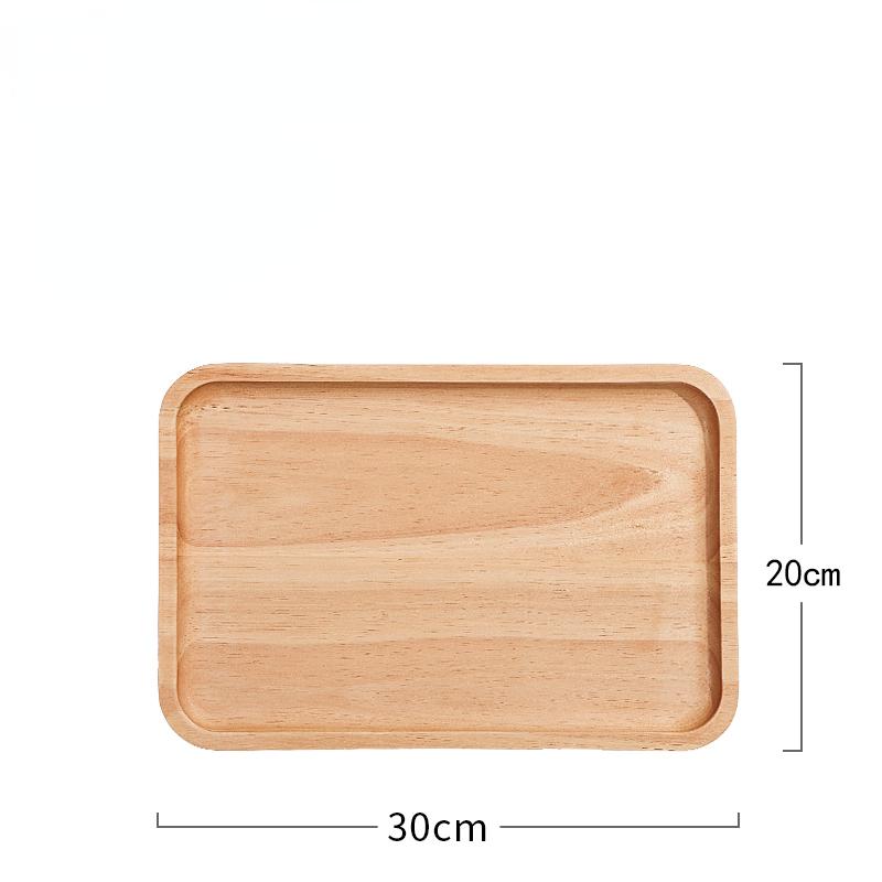Natural Oak Tray Rectangular European Solid Wood Plate Household Tea Cup Storage Tray Cake Bread Fruit Snack Plate