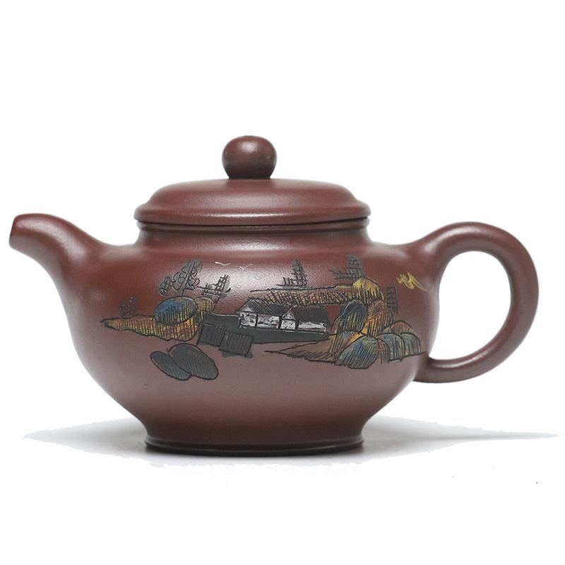 Handmade Yixing Zisha Purple Clay Teapot for Kung Fu Tea Brewing