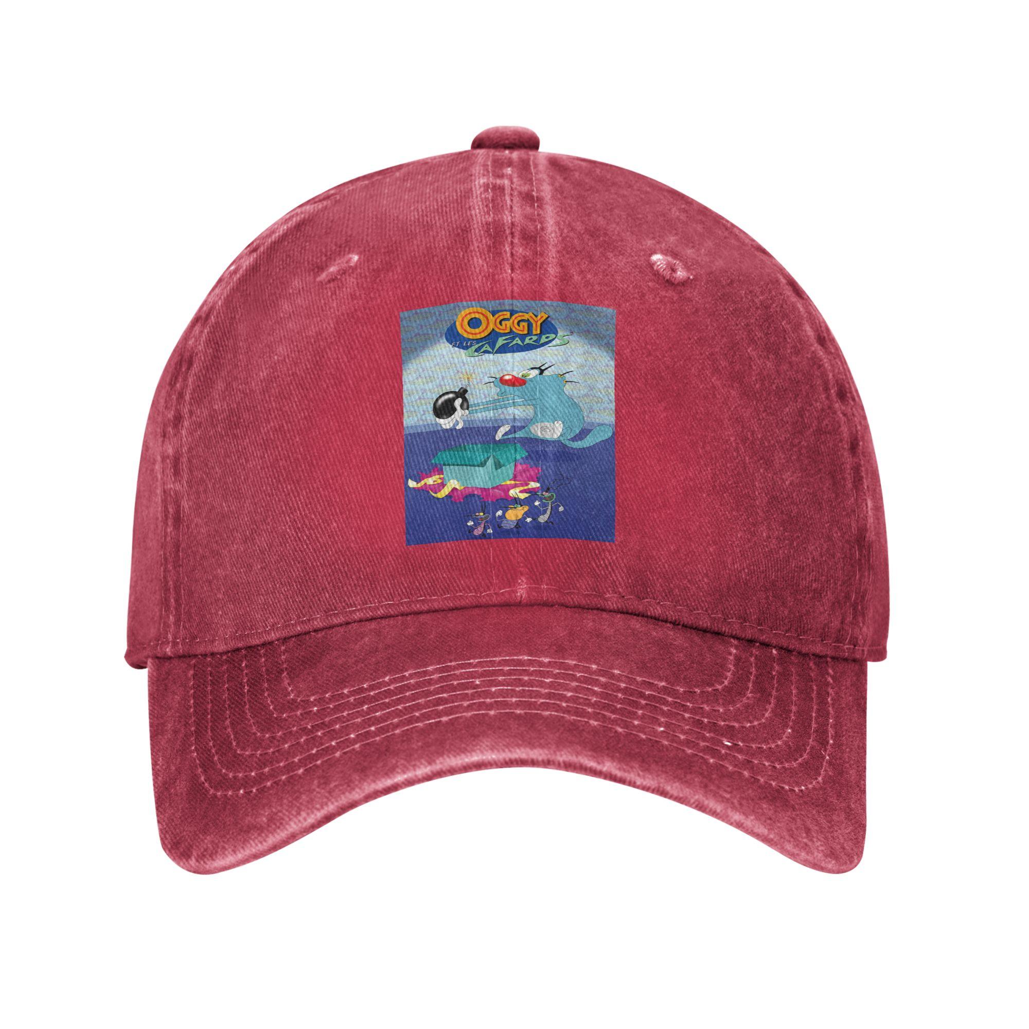 Animation Anime Film Oggy And The Cockroaches Baseball Caps Washed Denim Hats Casquette Hip Hop Baseball Cowboy Hat for Unisex One Size