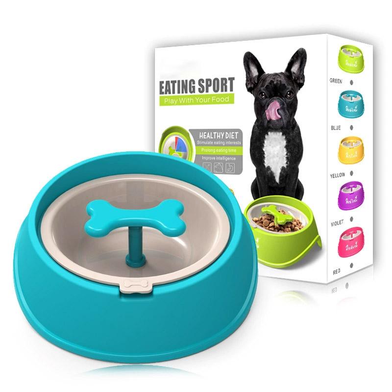 Dog Slow Feeder Bowl Anti Choking Rotating Bone Design Pet Feeding Dish for Small and Large Dog Food Bowl Cat Bowl Anti-choking