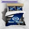 3pcs Brighton & Hove Albion F.C.  Cover Set - Personalized Name, HD Printed Bedding with 1 Cover and 2 Pillowcases - Perfect for Home Decor, Easy Care