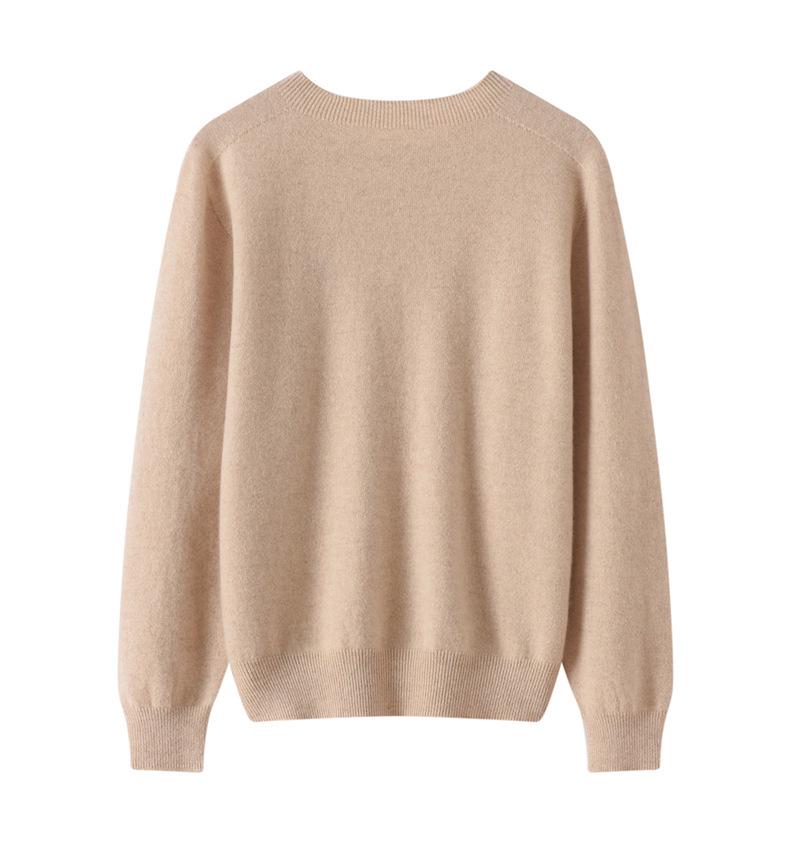 Women's 2025 Round Neck Embroidered Heart Cashmere Sweater - Gentle, Fashionable & Versatile