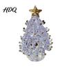 Artisan Glass Collectible Glazed Christmas Tree Ornament with Star Topper Colorful Small Desktop Art Faux Crystal Tabletop Decor for Home