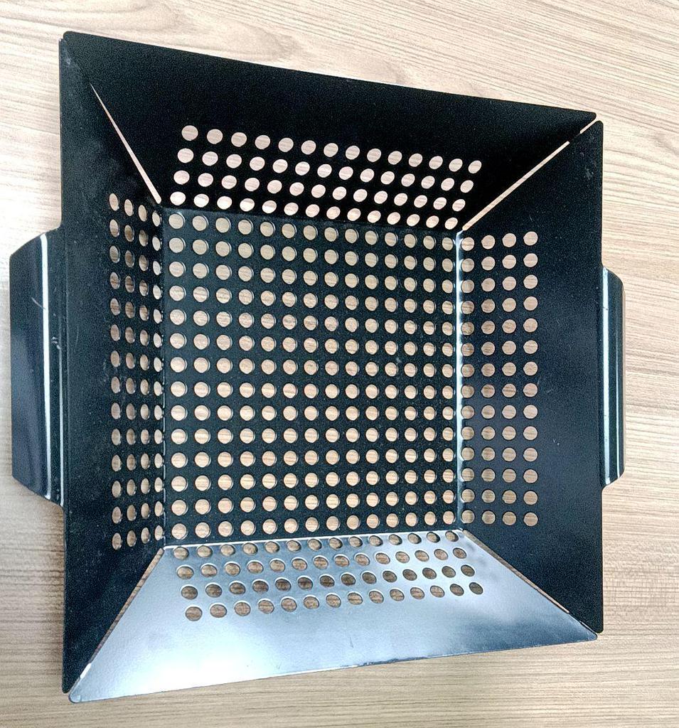 Quadratische Edelstahl-Grillpfanne - Outdoor-Grillwerkzeug