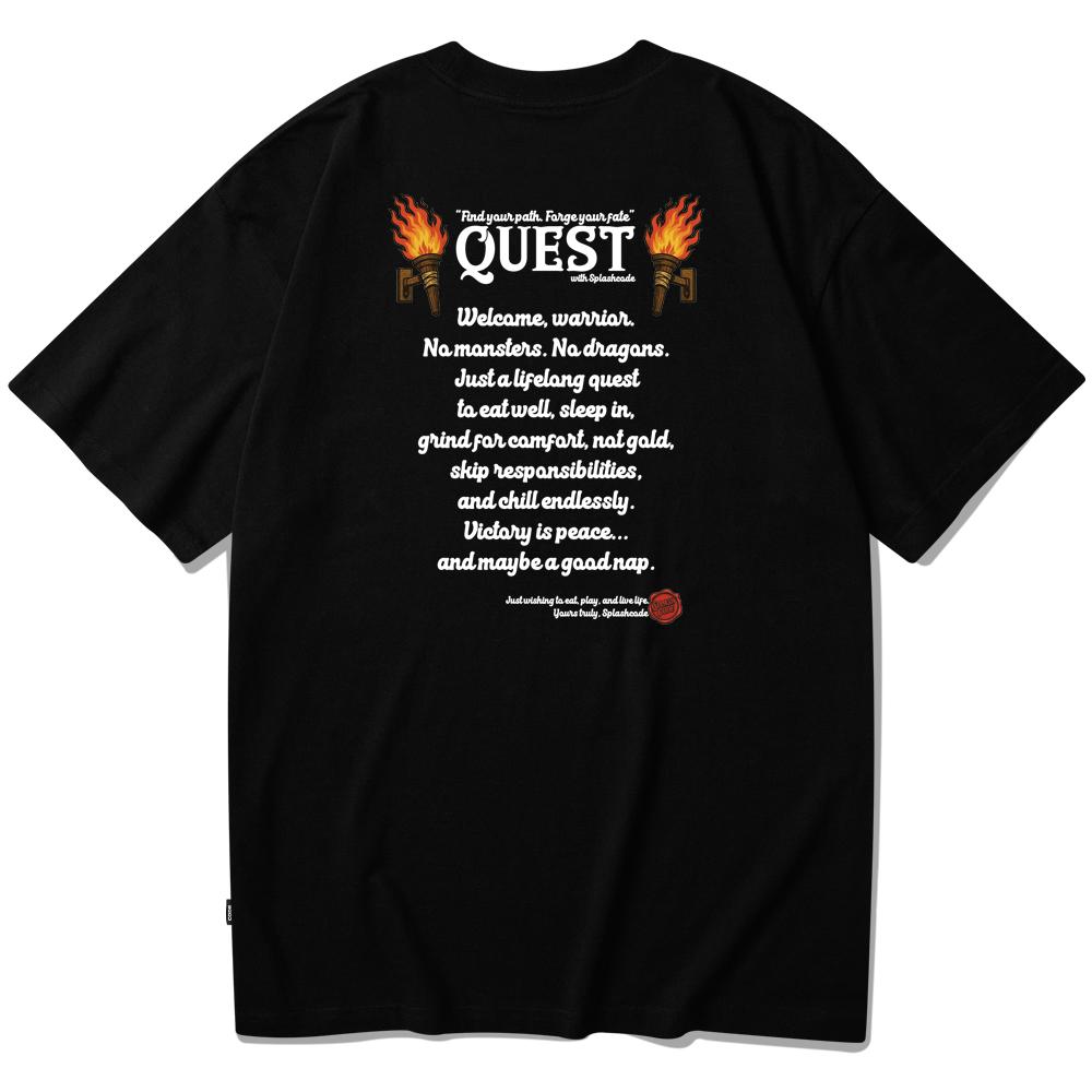 Seupeullaesikodeu Short Sleeve T-Shirt Black - Quest