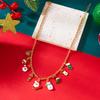 Christmas Elk Snowman Santa Claus Pendant Necklace for Women Snowflake Candy Charm Chain Necklace New Year Jewelry Holiday Gift