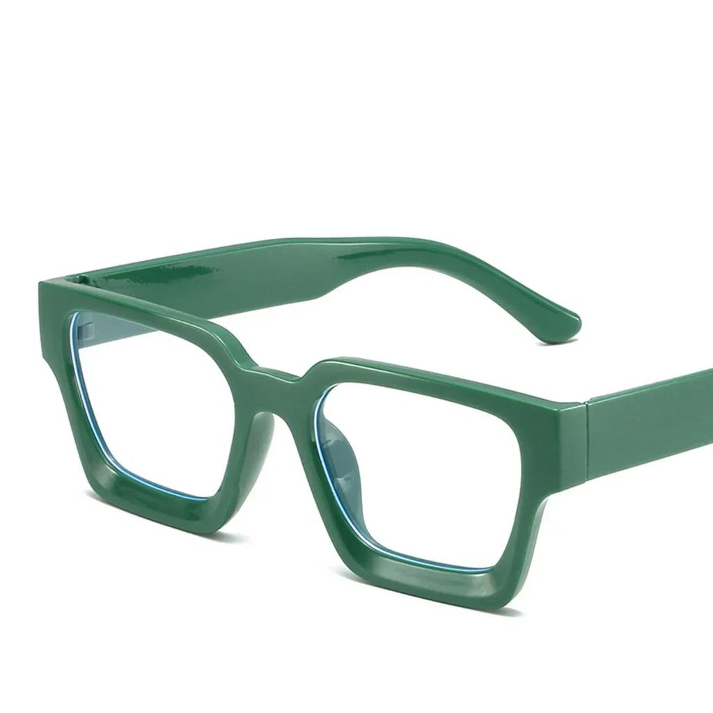 Thick Edged Square Computer Glasses Anti Blue Light Vintage Oversized Eyewear for Women Men Colorful Optical Frames